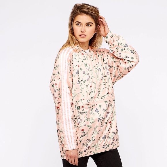 Women's Floral Print Hooded Windbreaker Jacket - Picture 1 of 3